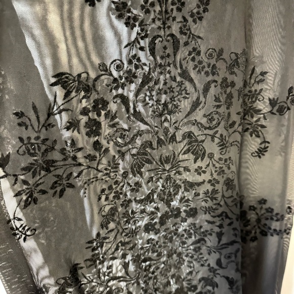 Vintage Whimsigoth Sheer Black Dress Velvet Burnout LBD Cocktail Womens Medium - Picture 8 of 13